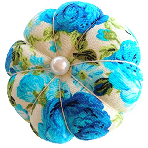 Pretty Blue Floral Needle Pin Cushion