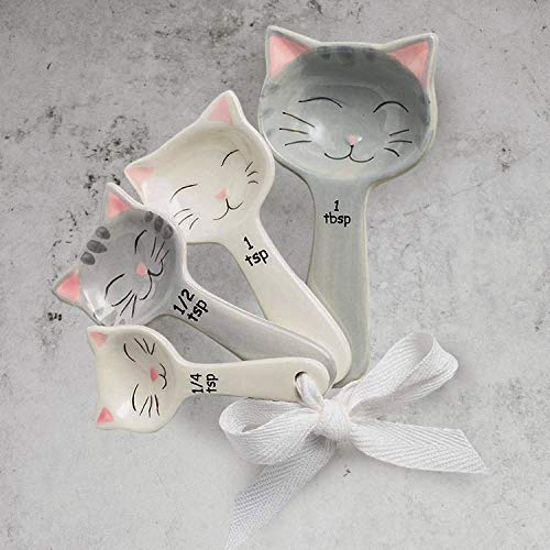 Ceramic Smiling Cat Measuring Spoons