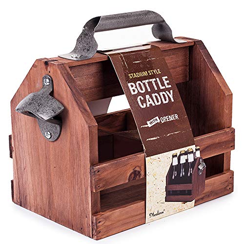 Rustic Wooden Six-Pack Carrier for Beer Lovers