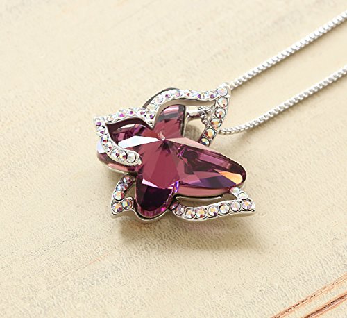 Stunning Butterfly Birthstone Crystal Necklace