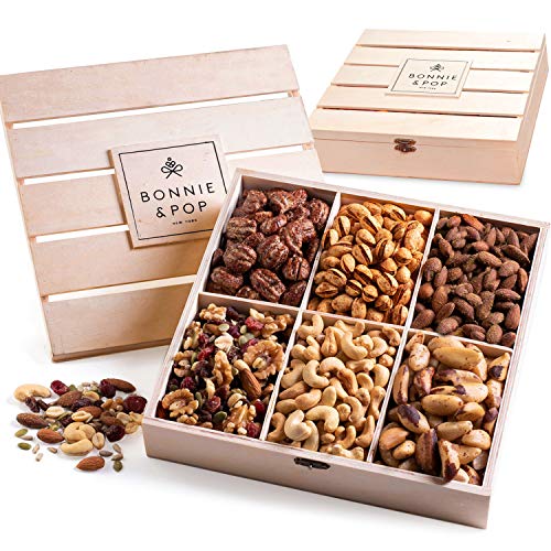 Gourmet Nut Selection in Reusable Wooden Crate