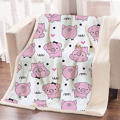 Cute Piggie Fleece Throw Blanket