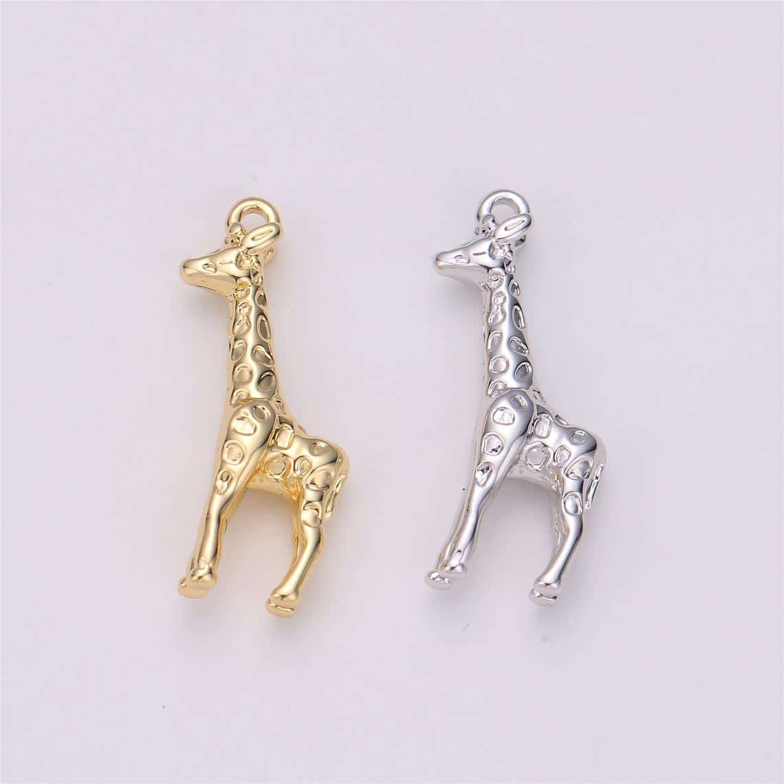 Most Charming Gold and Silver Giraffe Charm