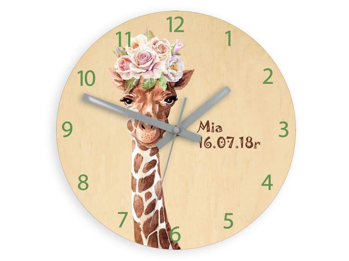Beautiful Modern Wooden Giraffe Clock