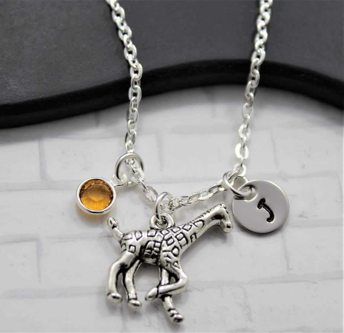 Giraffe Enthusiast’s Personalized Necklace