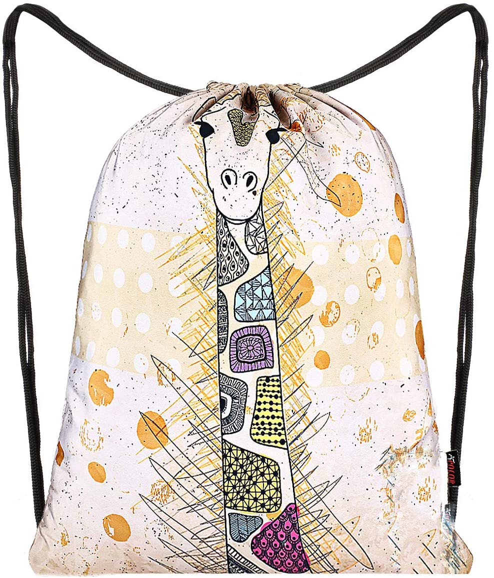 Durable Giraffe Drawstring Bag