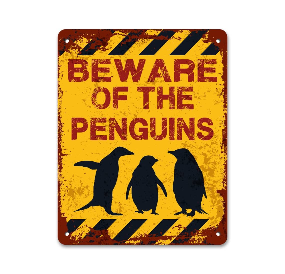 Funny Penguin Caution Sign