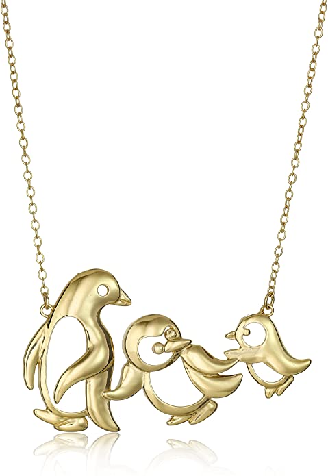 Intricate Penguin Family Necklace