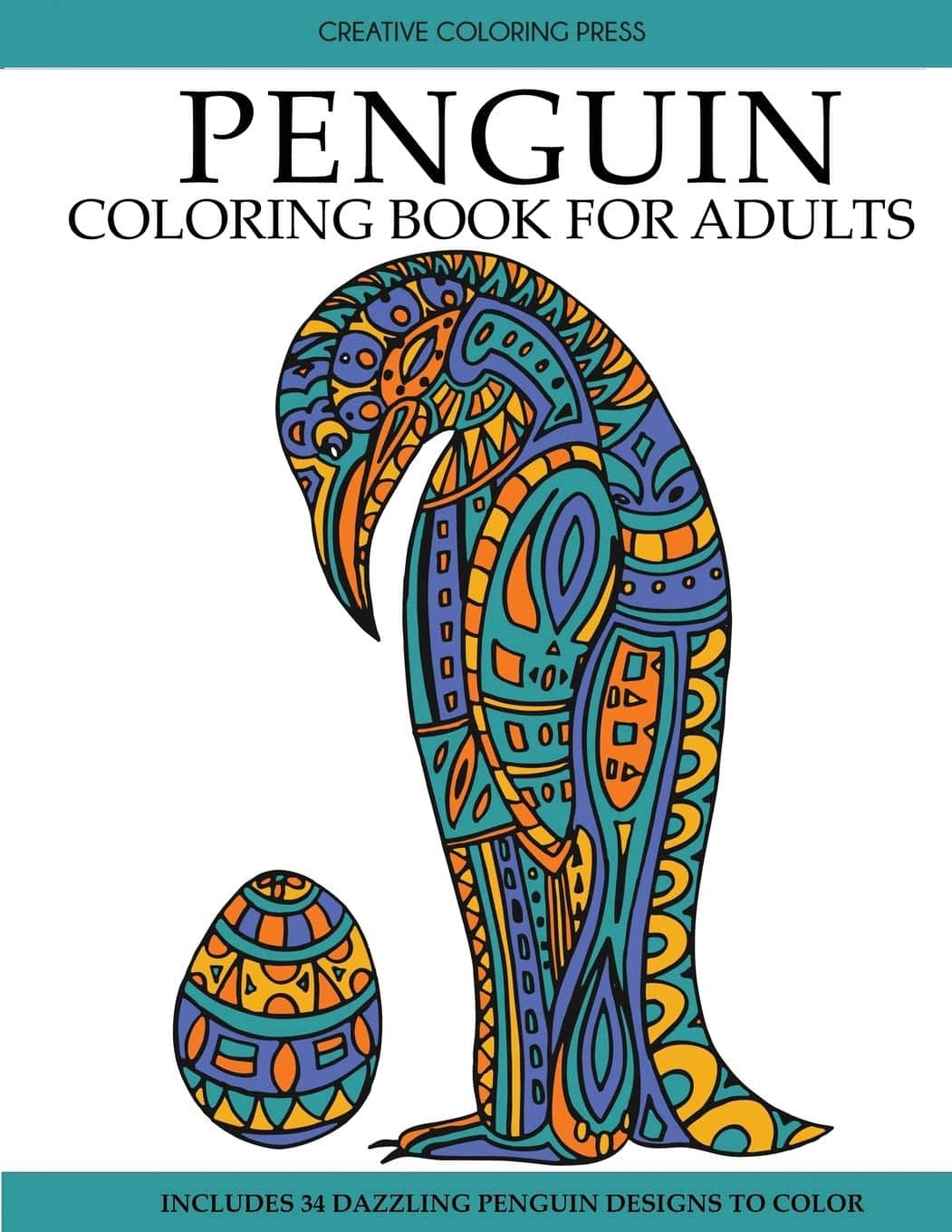 Vivid Penguin Coloring Book for Adults