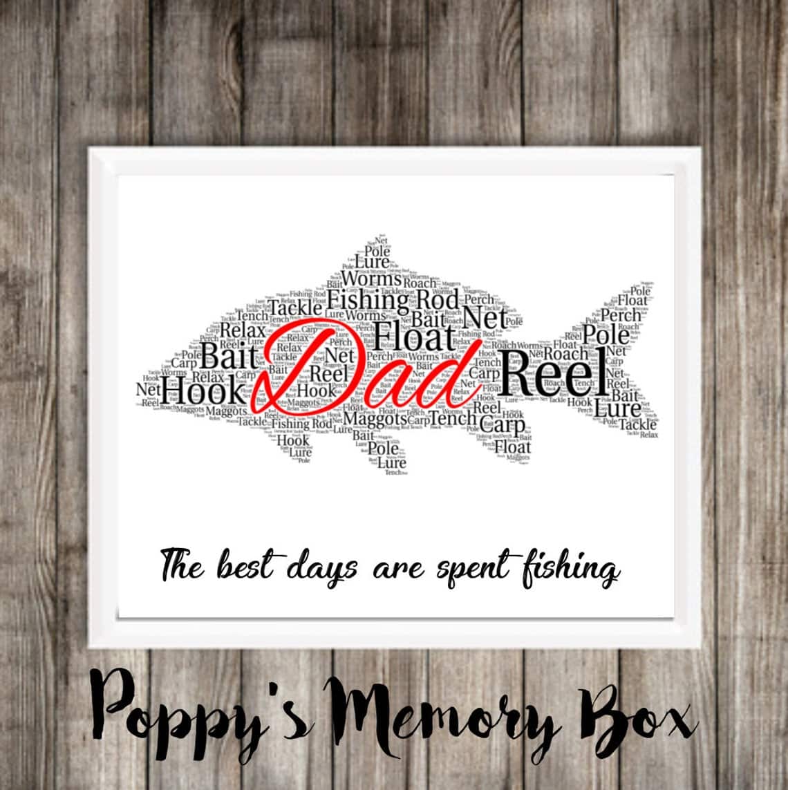 Hanging Fish Word Art for Dads