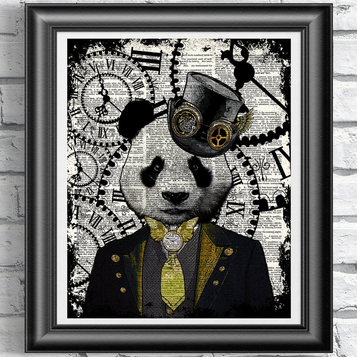 Charismatic Steampunk Panda Print