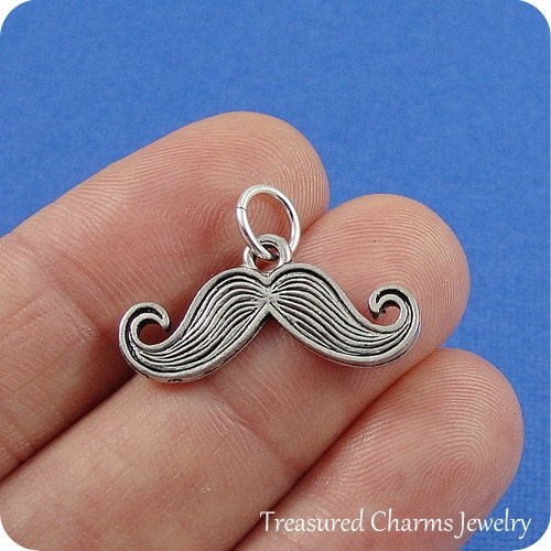 Silver Mustache Charm for the Neat Barber 