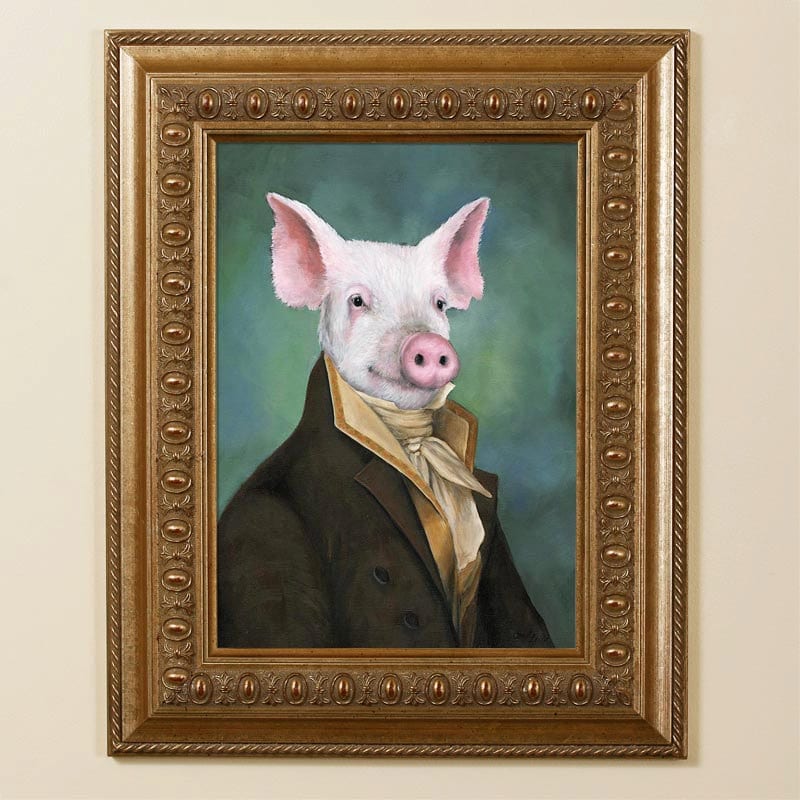Mister Piggy in Smart Clothes Wall Art