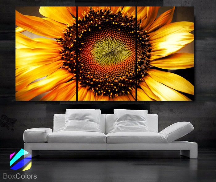 3-Panel Sunflower Canvas Print
