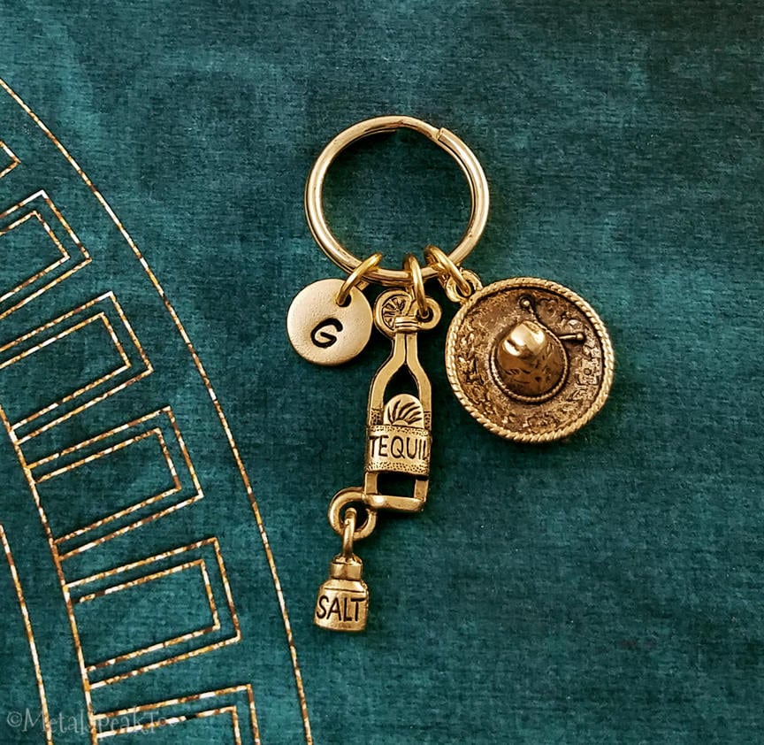 Personalized Tequila Bottle Keychain