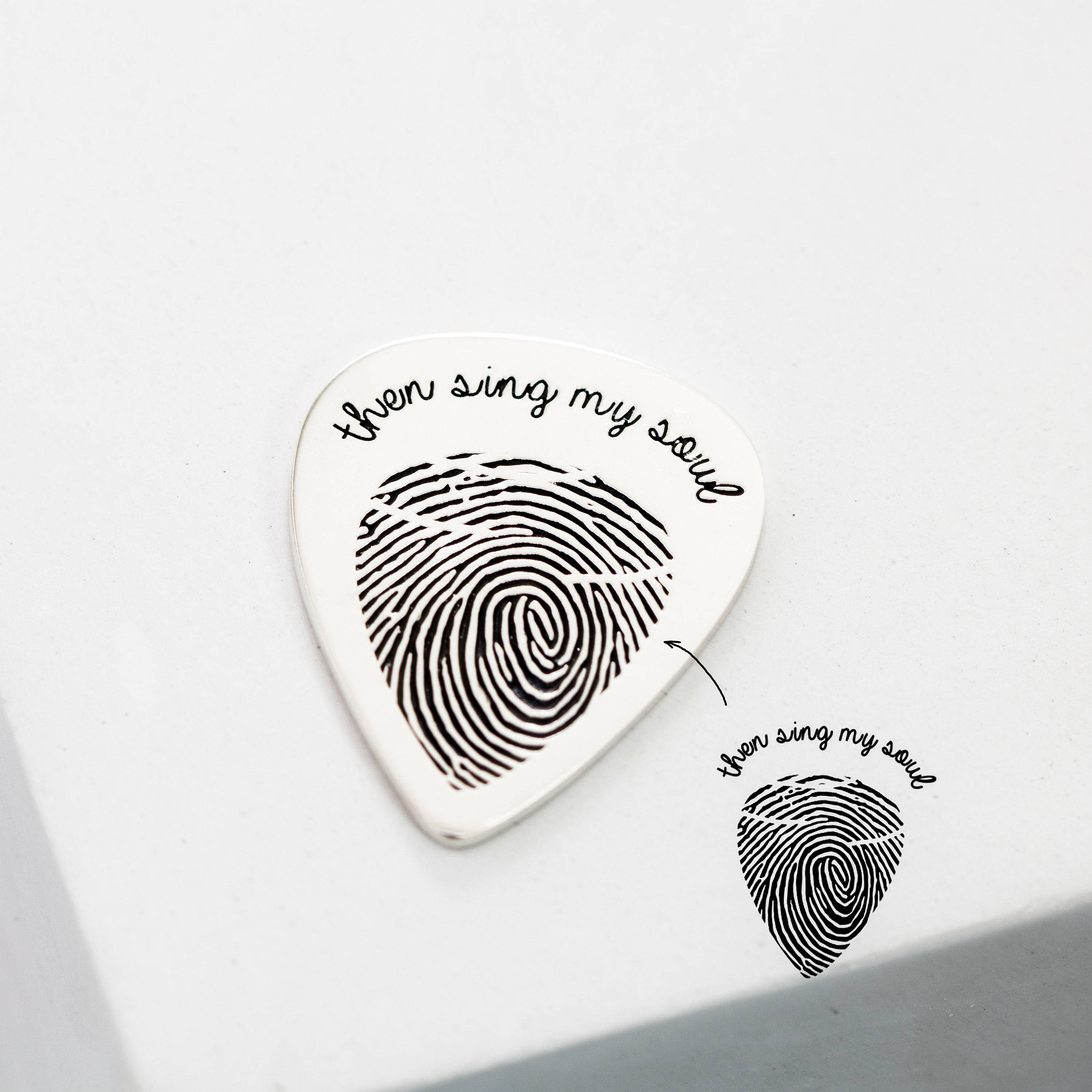 Actual Fingerprint-Engraved Guitar Pick 