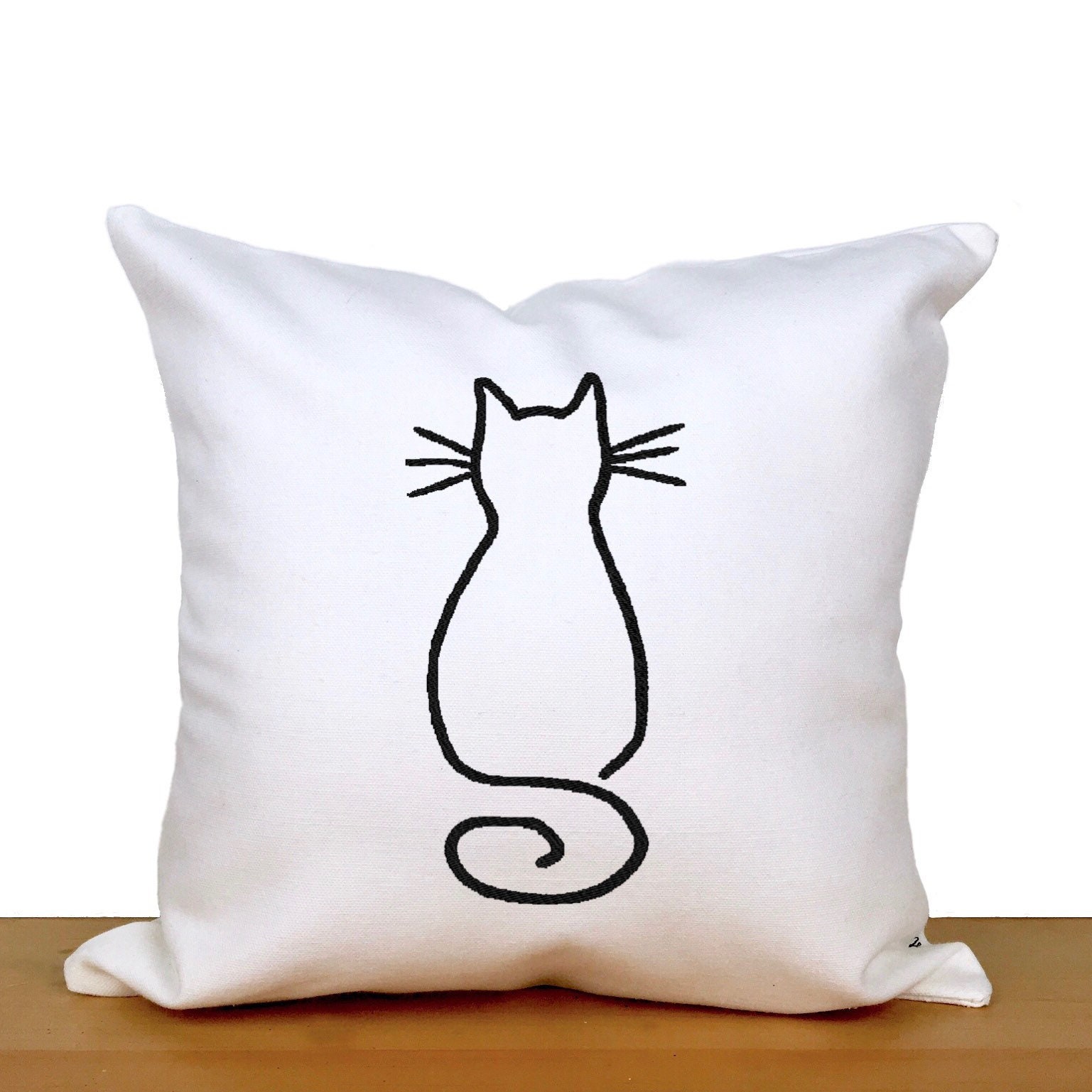 Minimalist Cat Design Throw Pillow