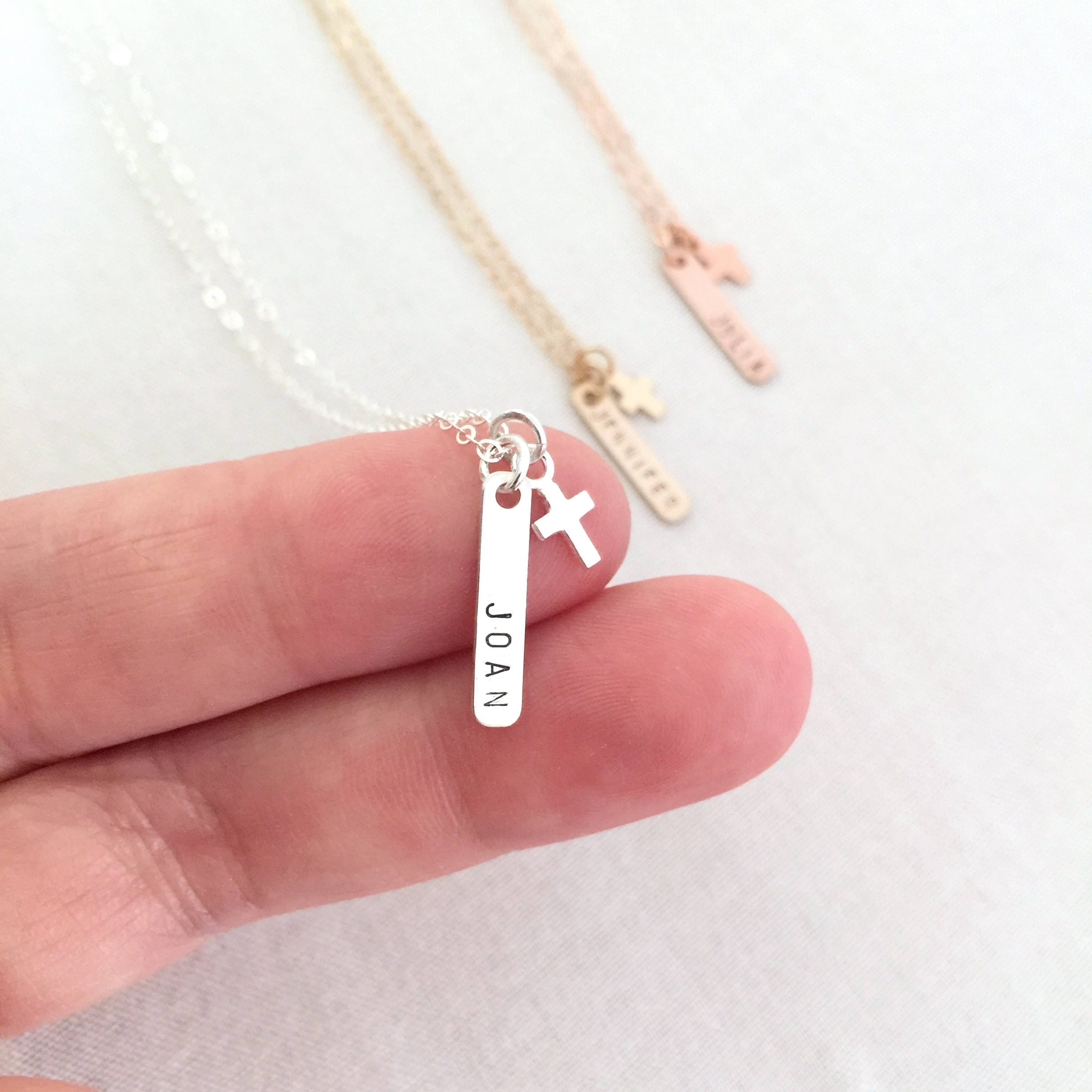 Dainty Personalized Cross Necklace
