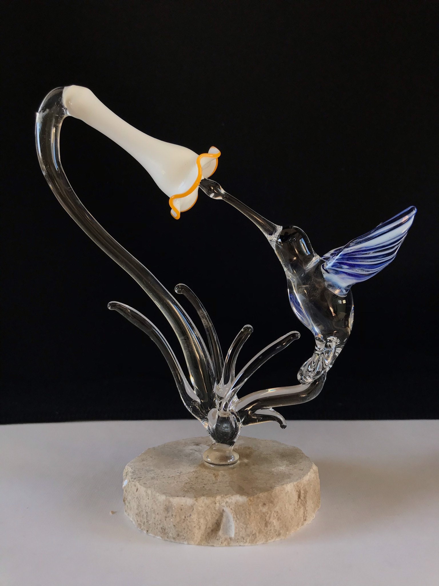 Hummingbird Glass Sculpture Figurine