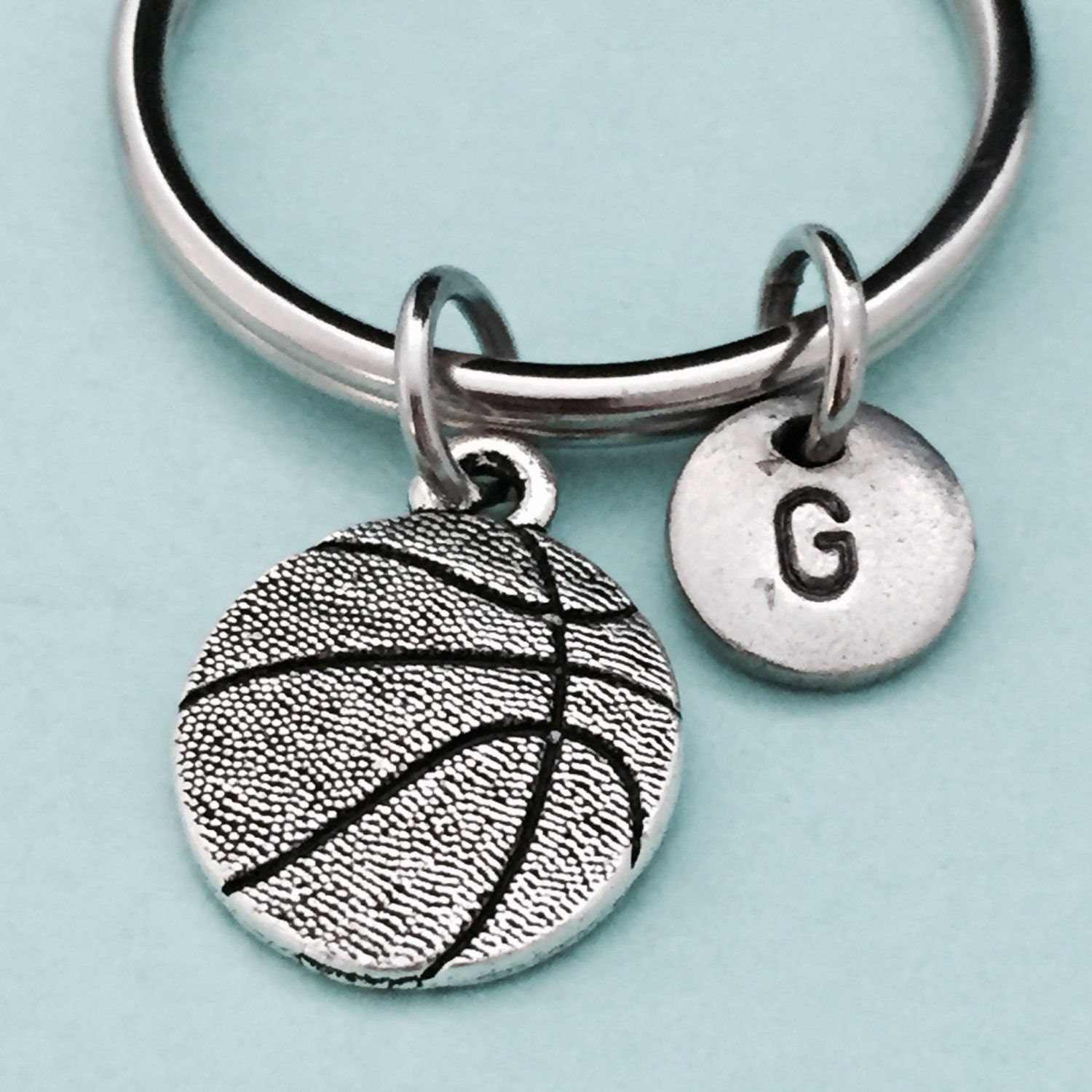 Personalized Basketball-Inspired Charm Keychain
