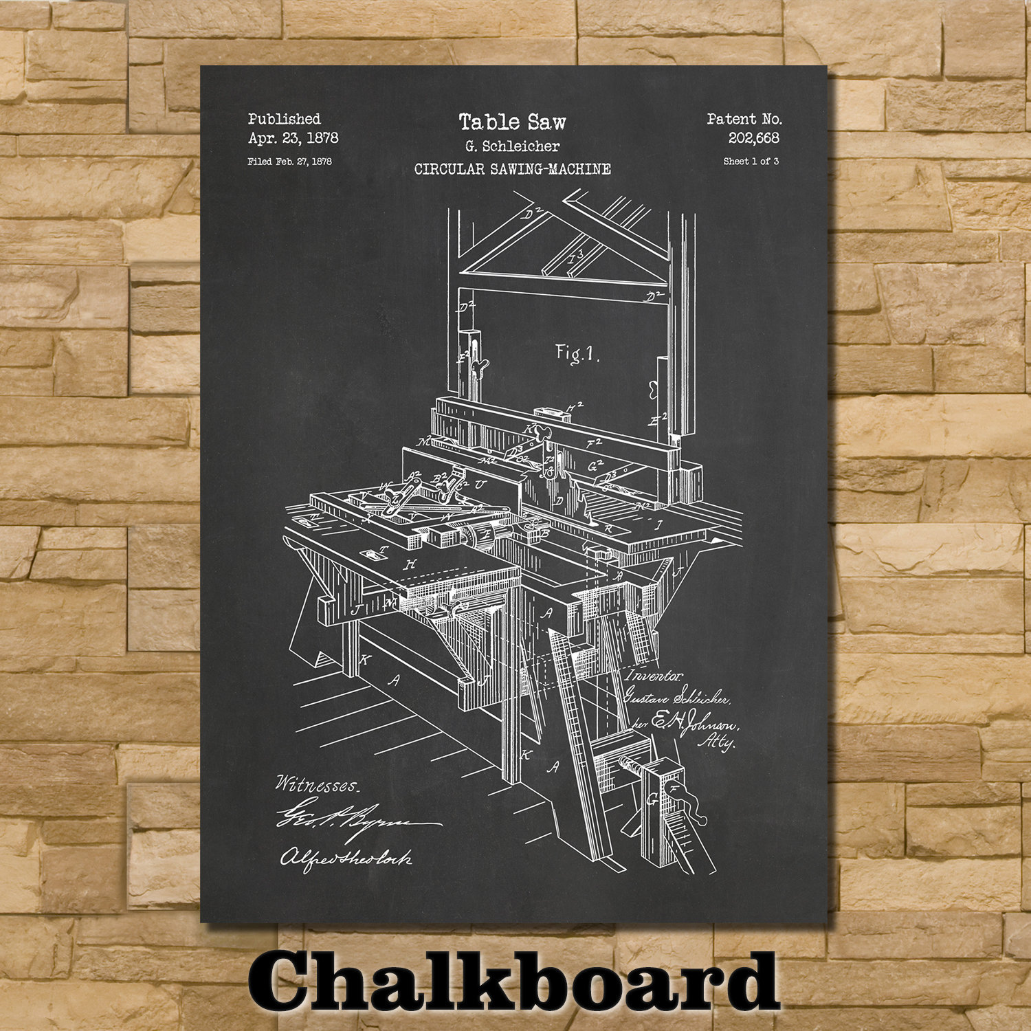 Minimalist Table Saw Patent Print