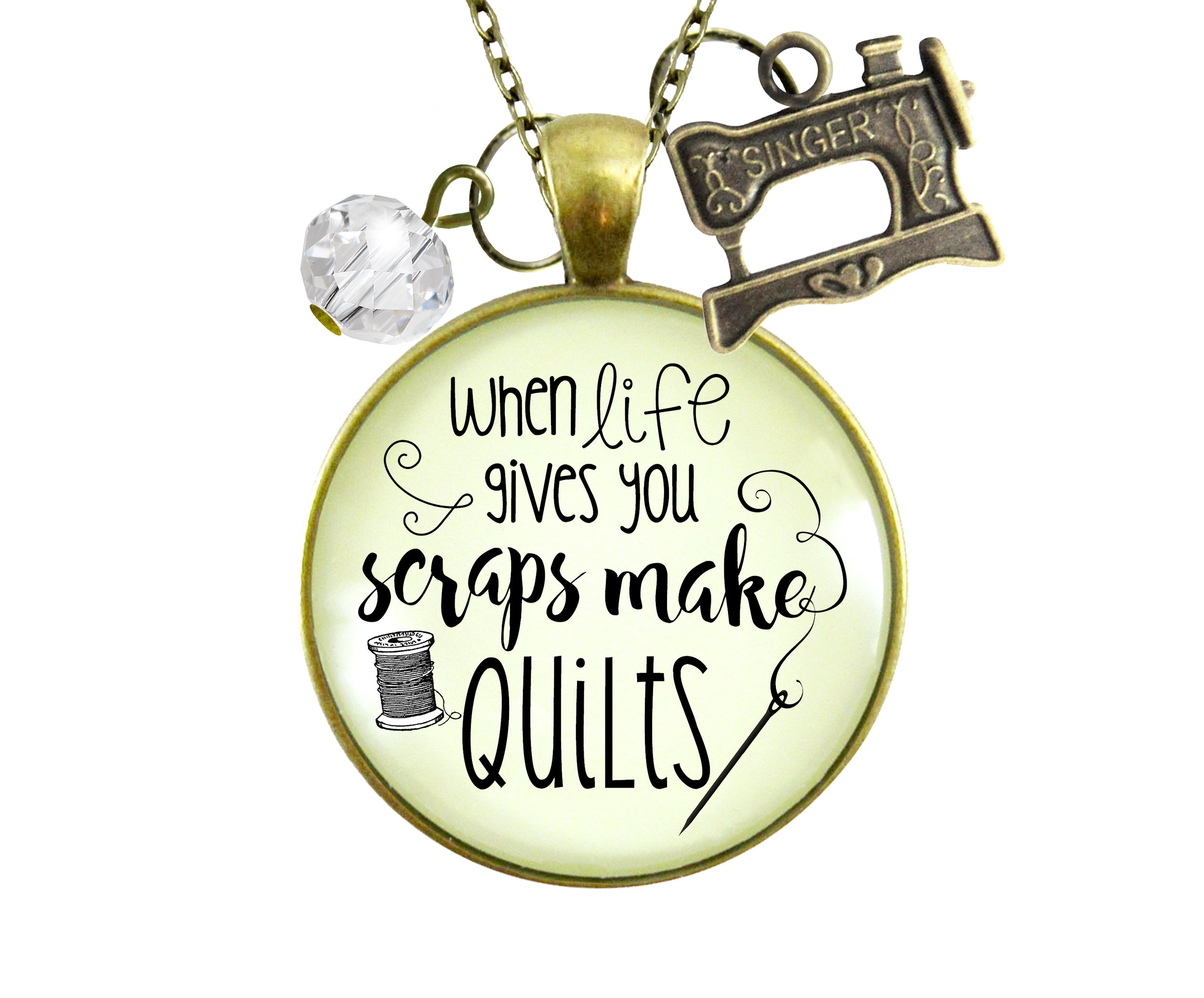 Cute Crafter’s Necklace with Sewing Machine Charm