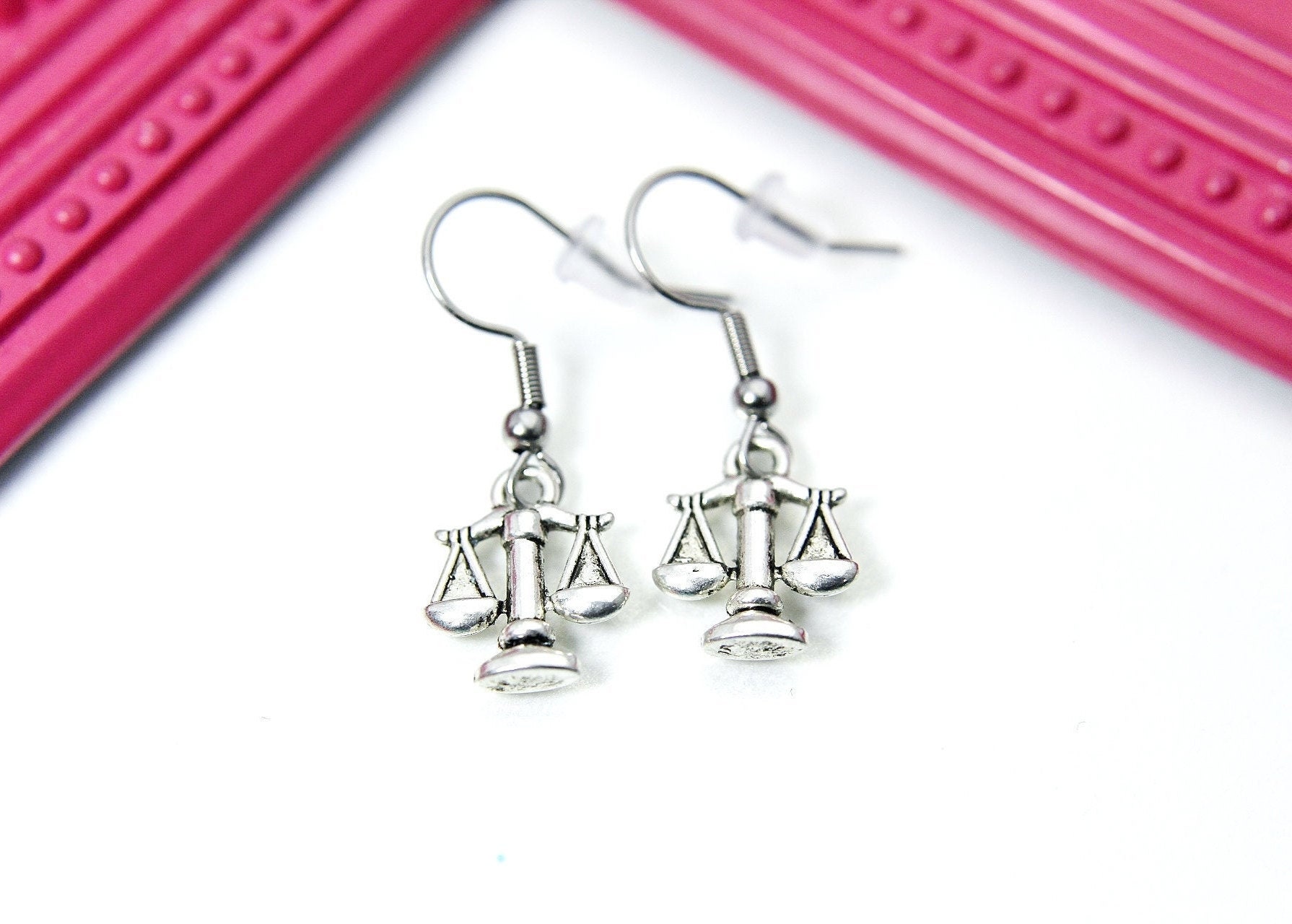 Symbolic Scale of Justice Charm Earrings 