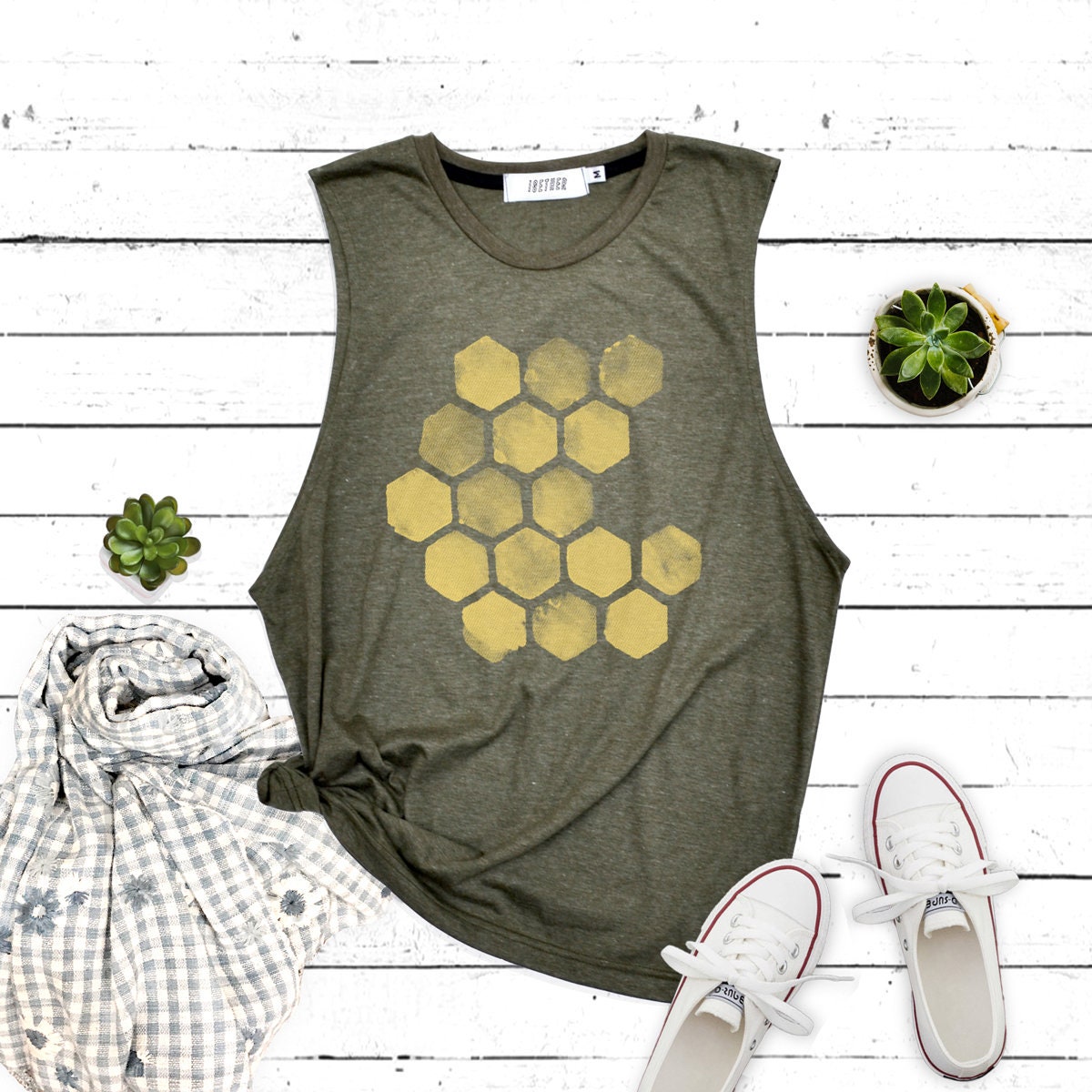 Comfortable Honeycomb Design Workout Shirt  