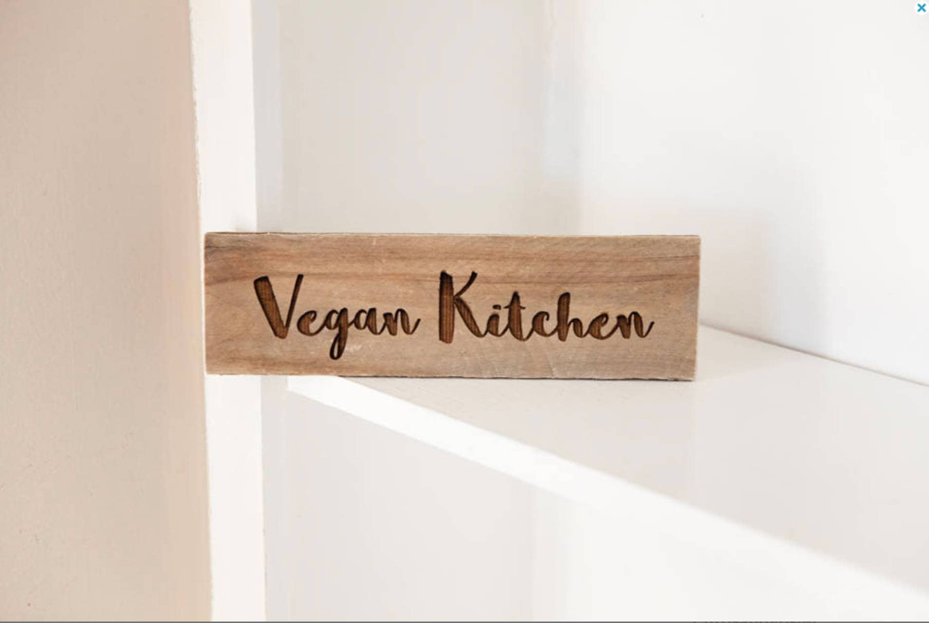 Rustic “Vegan Kitchen” Sign 