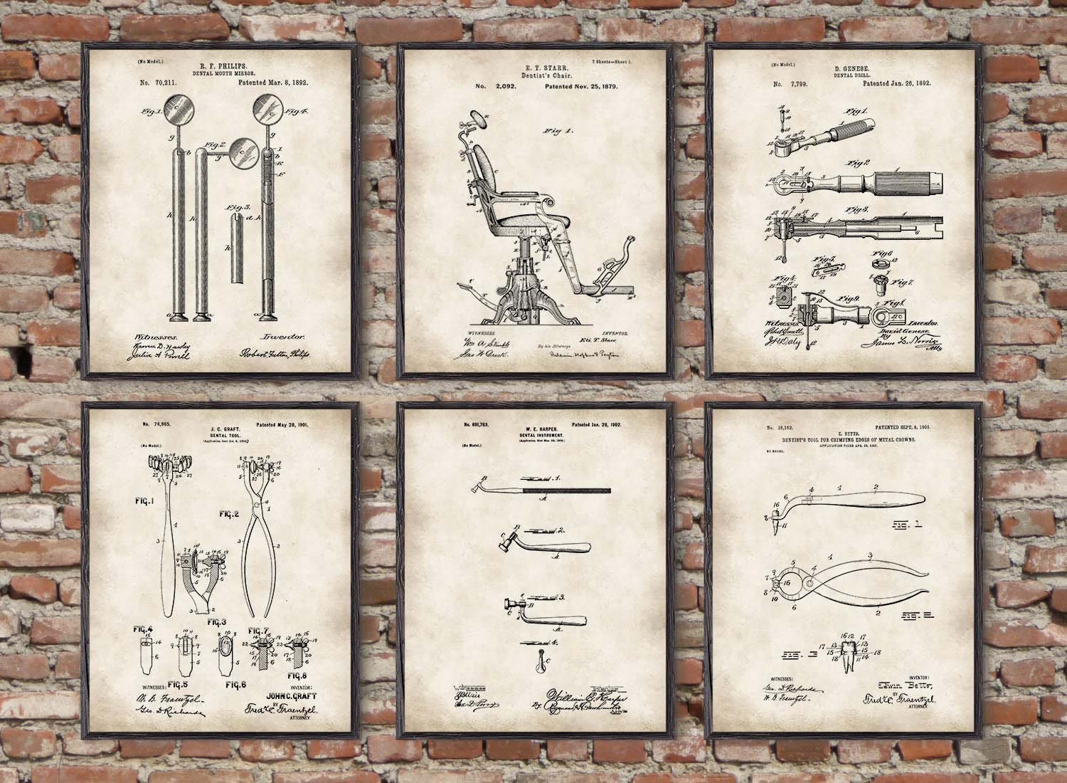 Vintage Dental Tools Patent 