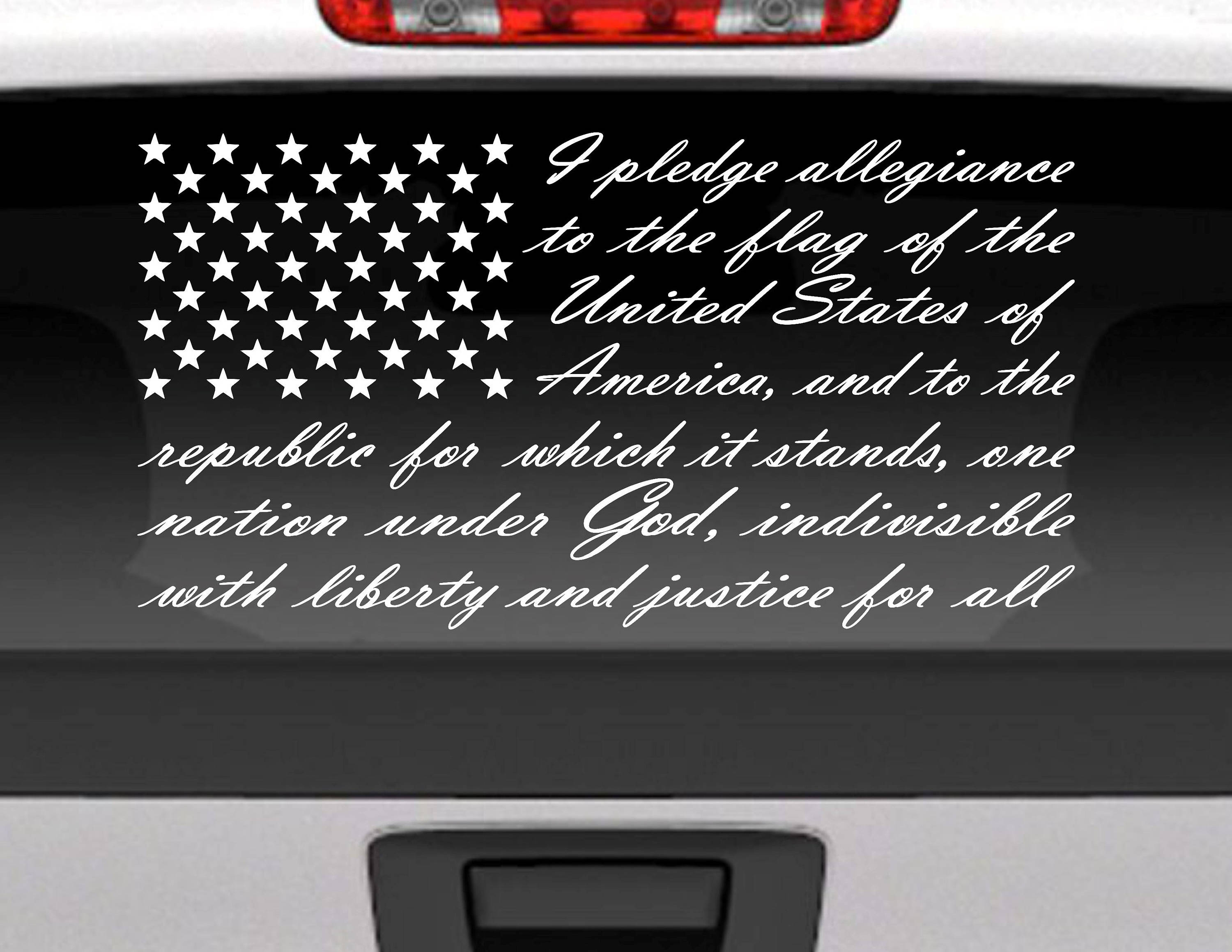 Pledge of Allegiance Vinyl Car Decal