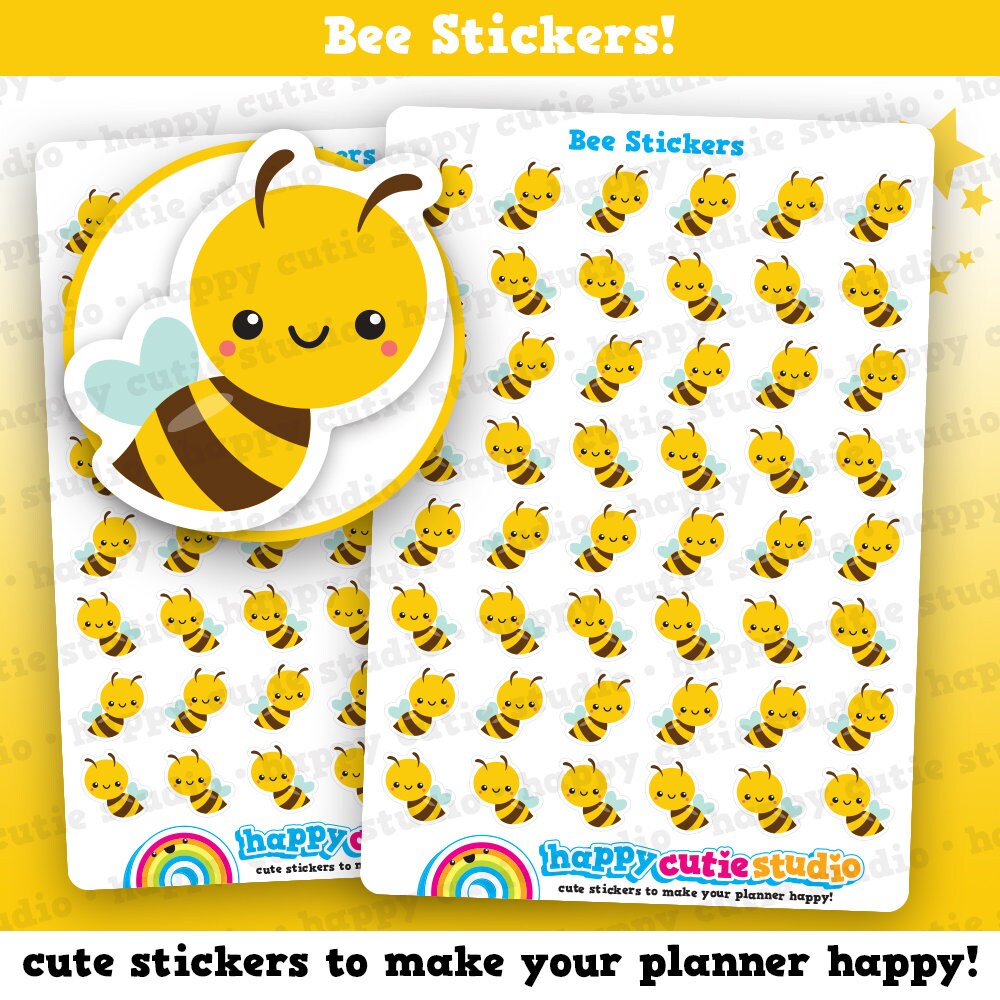 Cute Bumblebee Printed Stickers