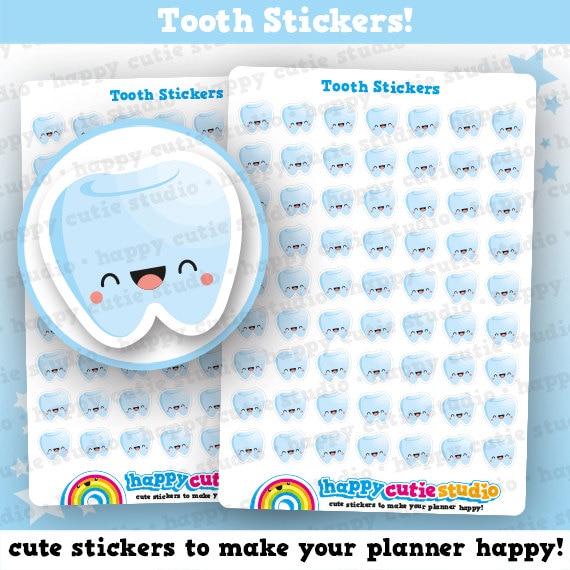 Happy Smiling Tooth Stickers 