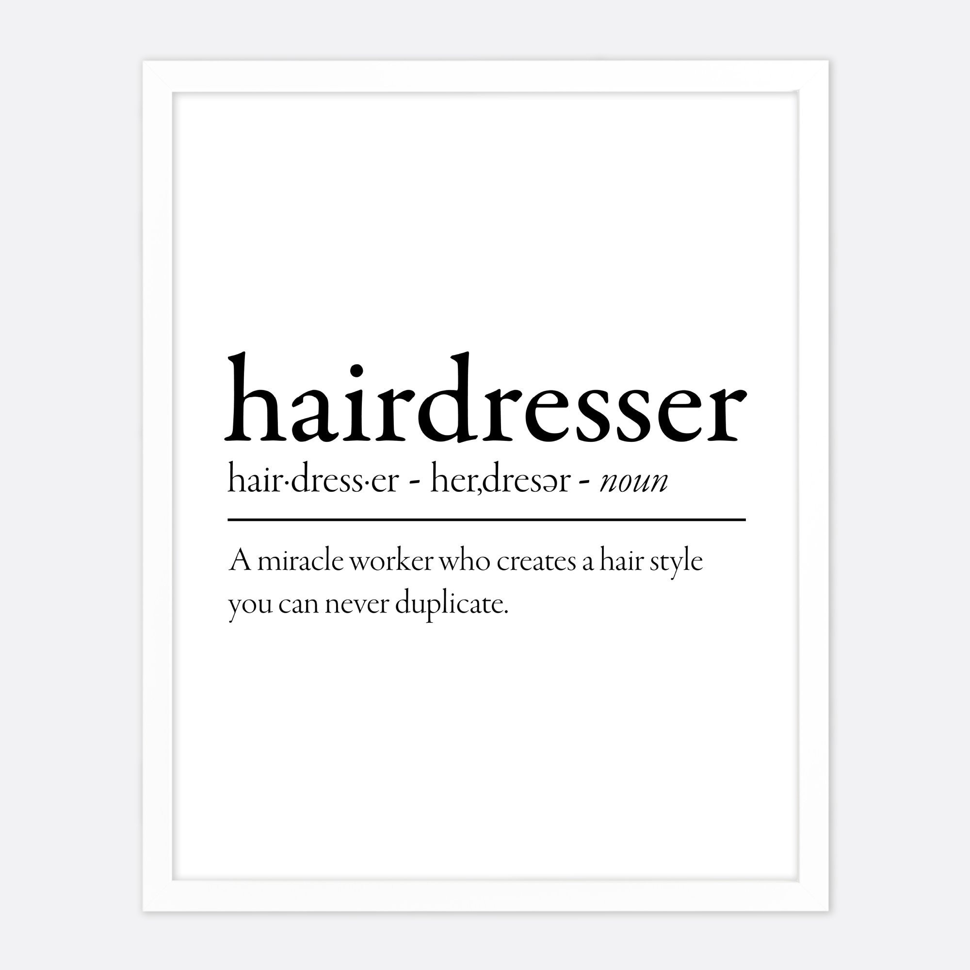 Hairdresser’s Definition Wall Art