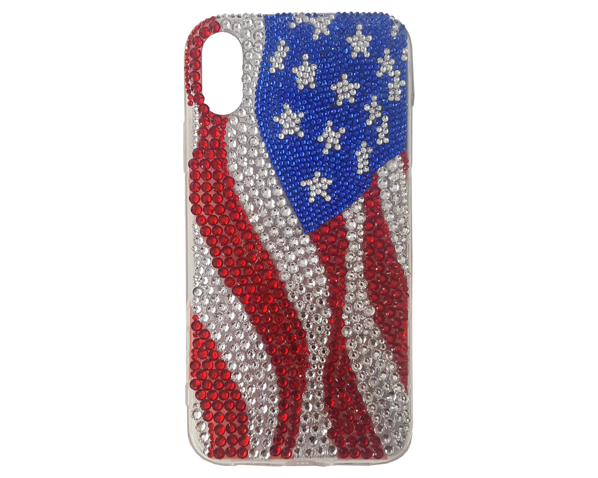 Shimmery Rhinestone USA Flag Phone Case