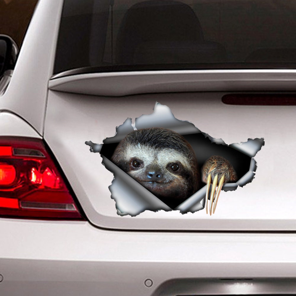 Funny and Cute Sloth Decal for Vehicles