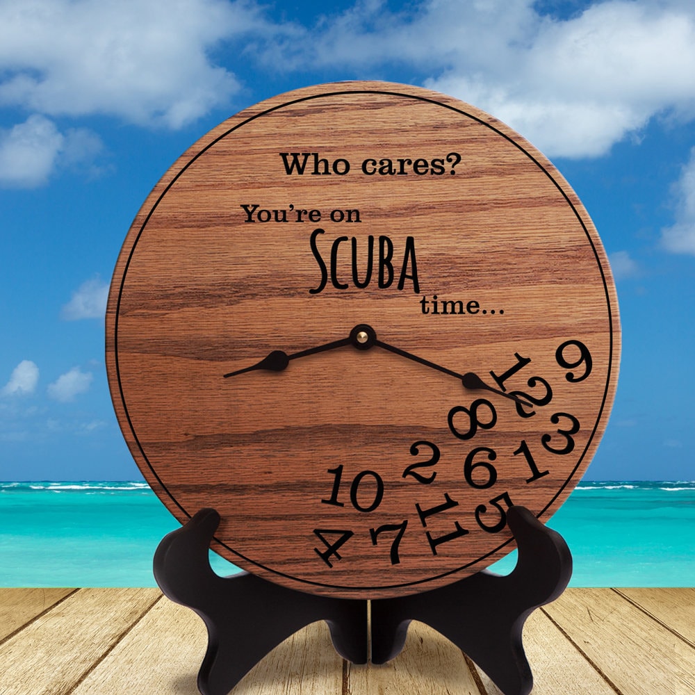 Hilarious Wooden Scuba Diving Clock