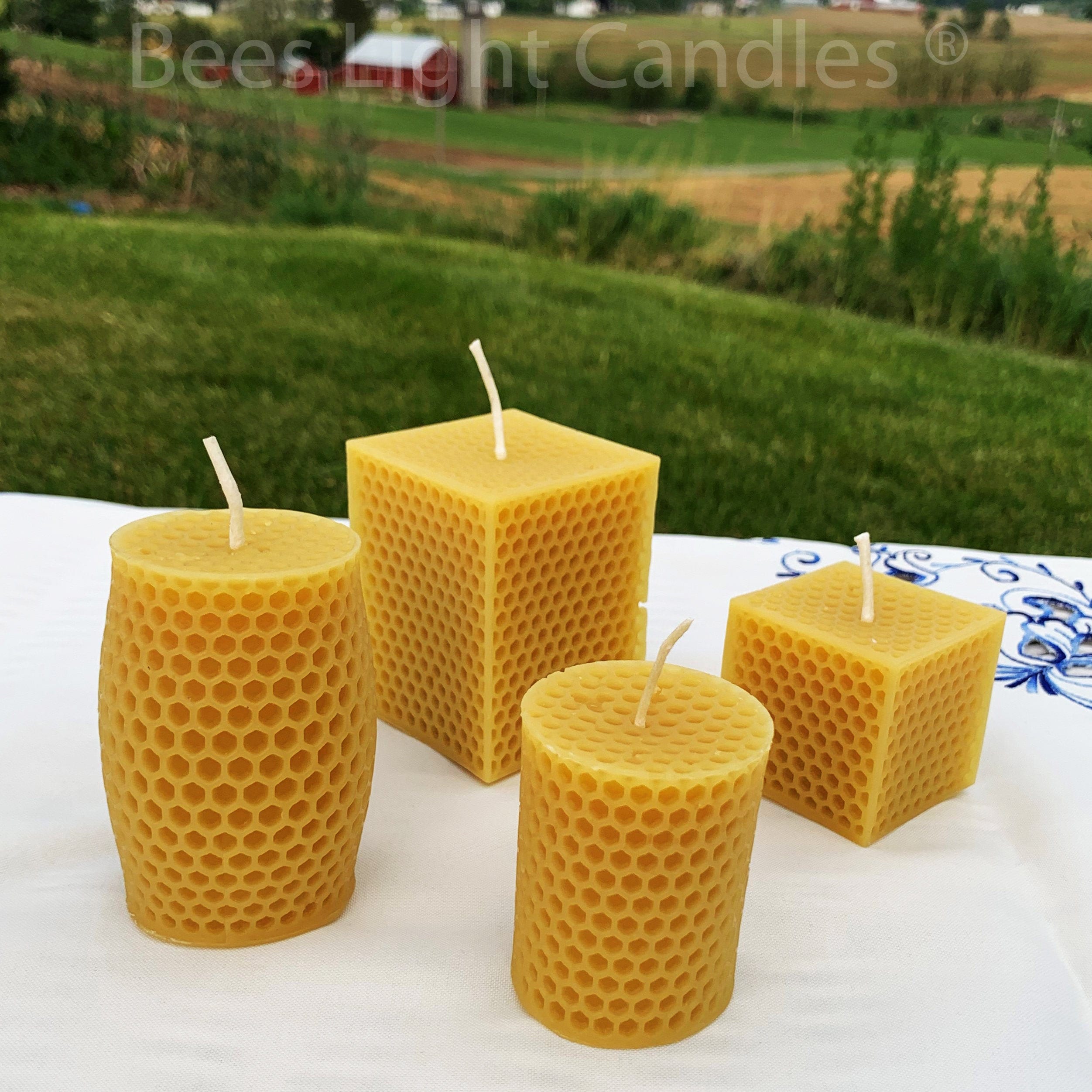 Handcrafted Honeycomb Natural Beeswax Candles 