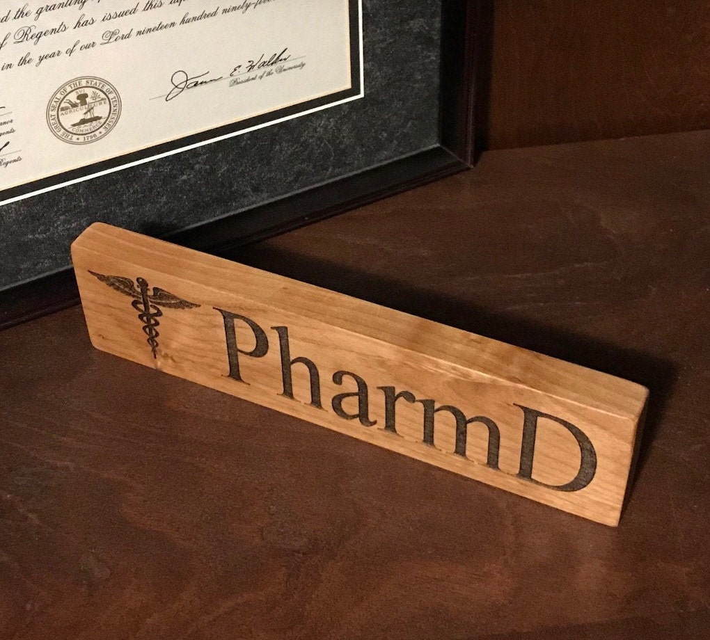 Laser Engraved Pharmacist Desk Sign