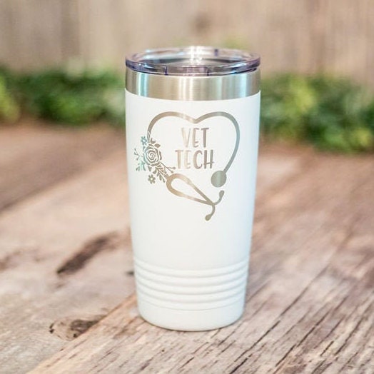 Stainless Steel Tumbler with a Floral Stethoscope Print 