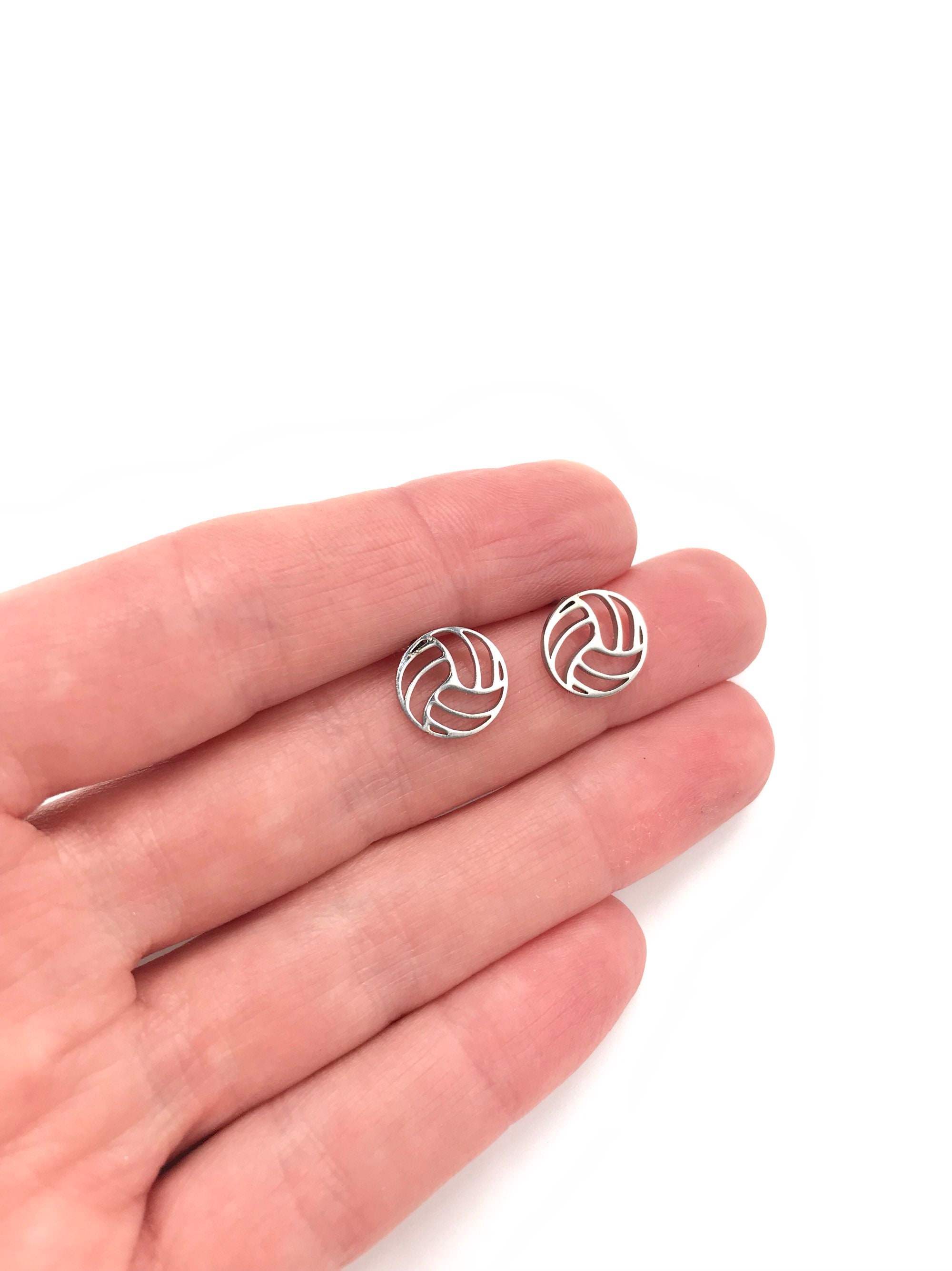 Sterling Silver Volleyball Earrings 