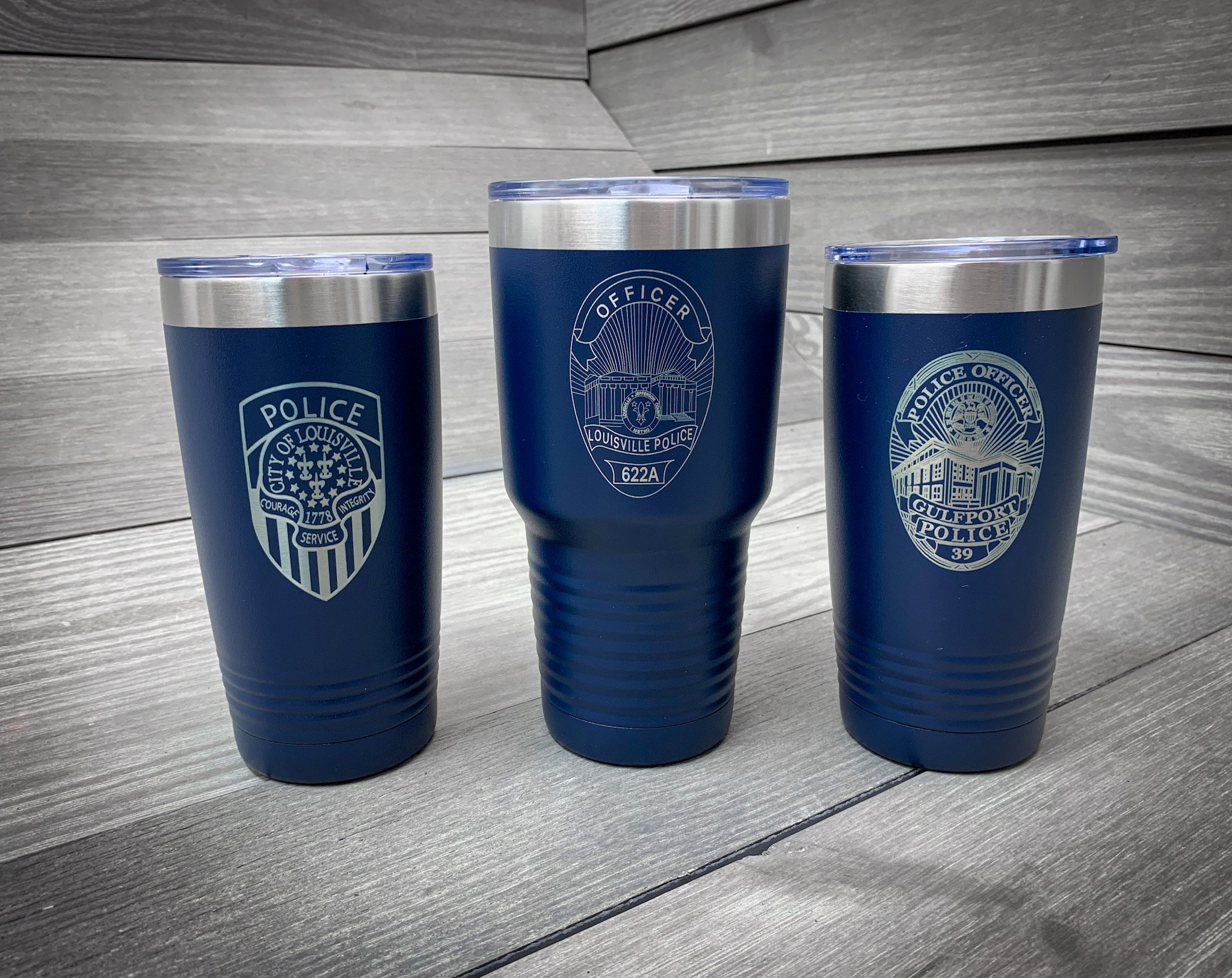 Laser-Engraved Customizable Insulated Police Tumbler