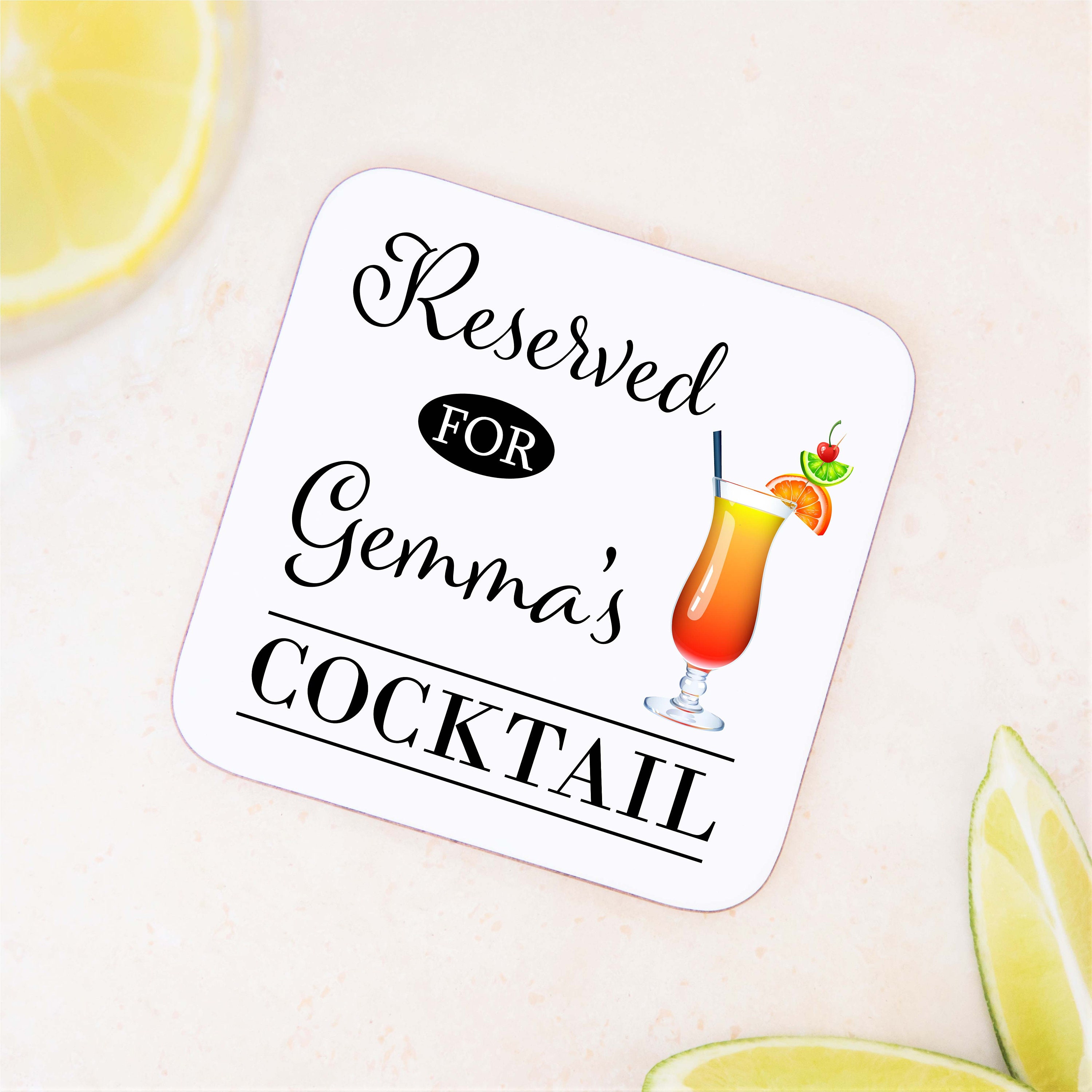 Personalized Wooden Cocktail Coaster