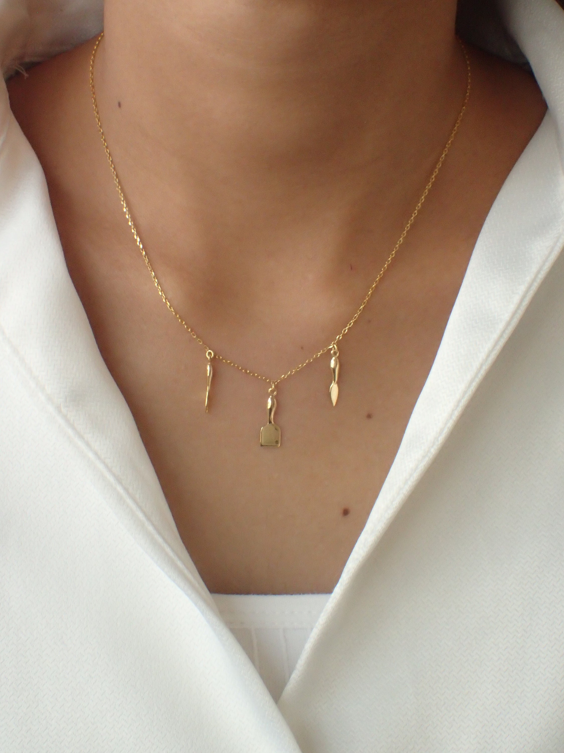 Elegant Gold Cooking-Themed Necklace 