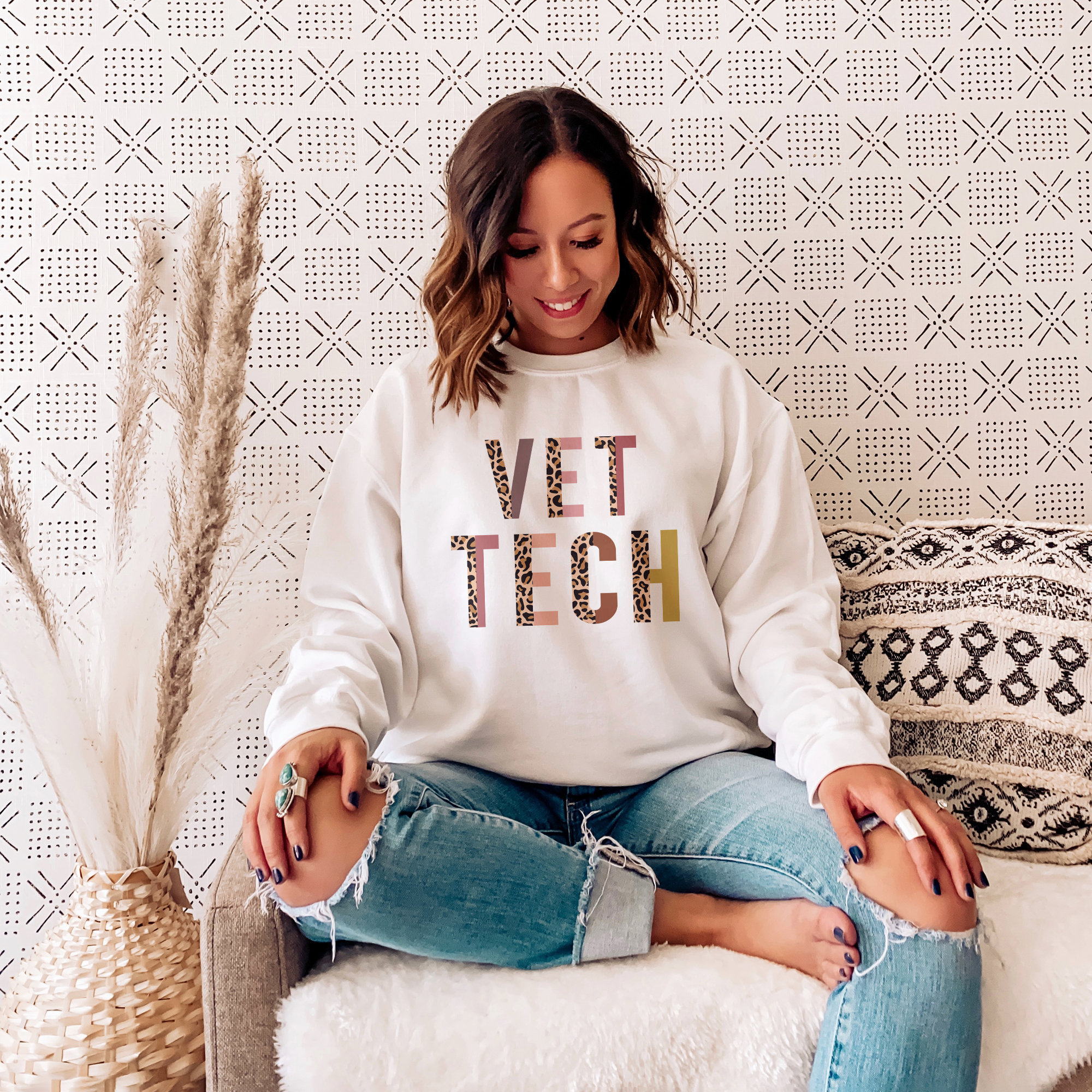 Adorable Sweatshirt for the Happy Vet Tech 