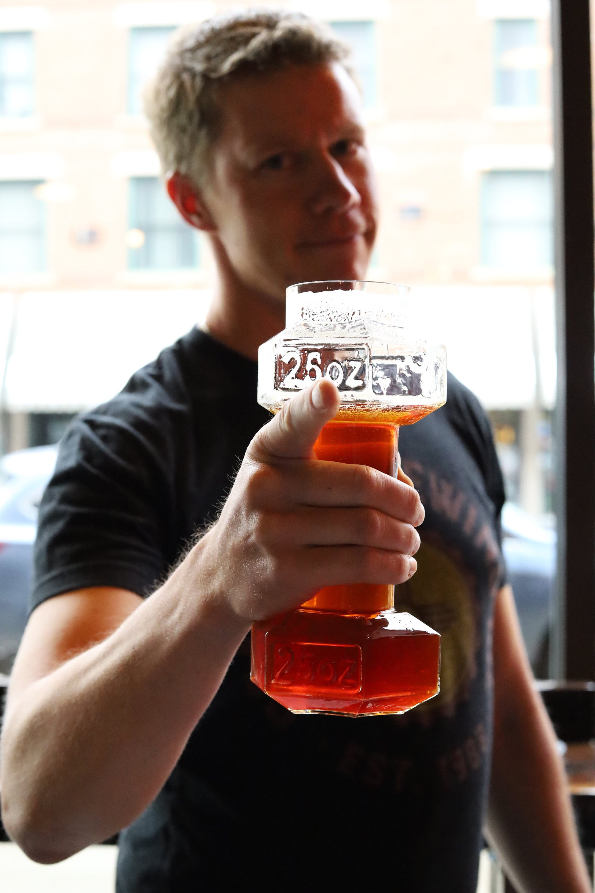 Cheeky Dumbbell Design Beer Glass