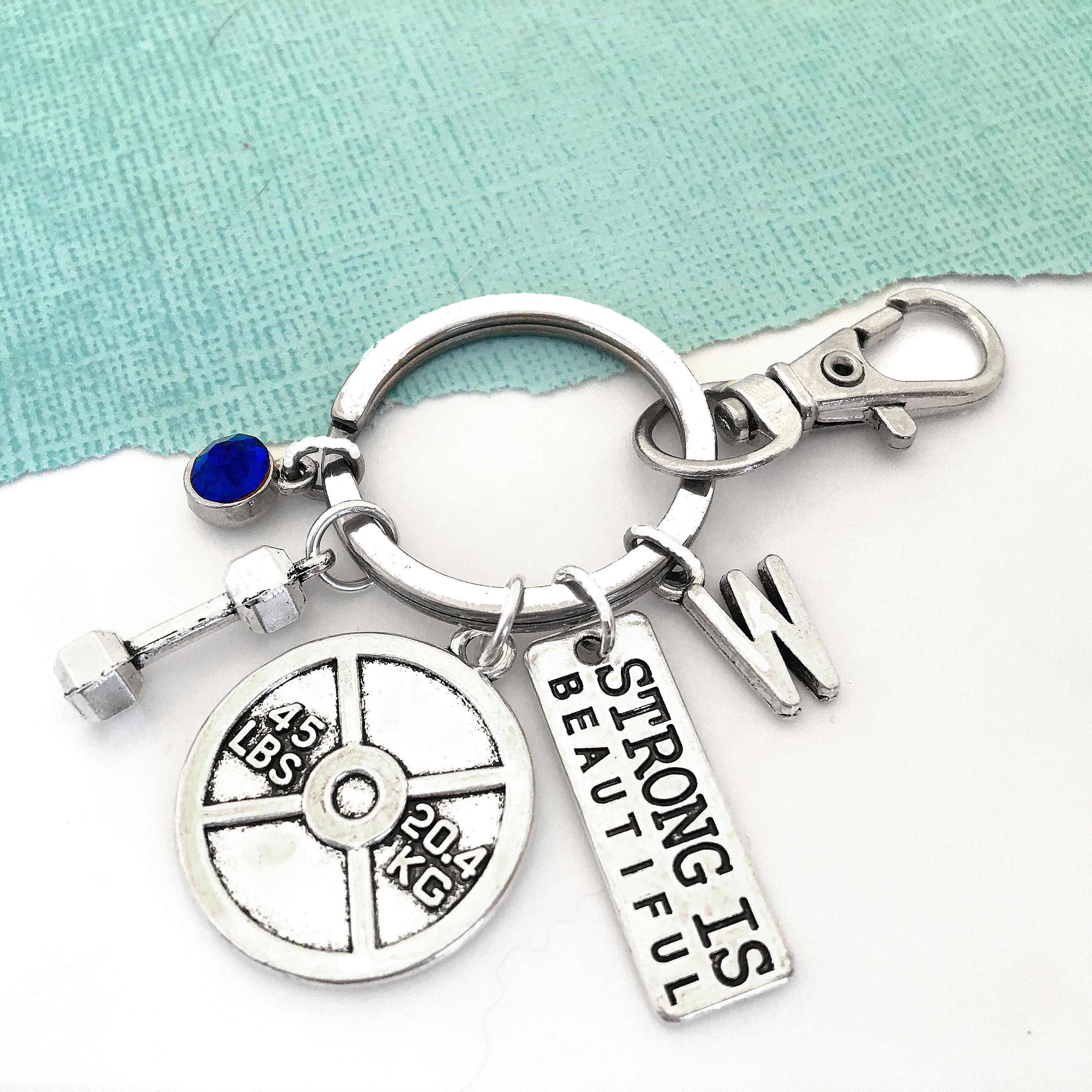Gorgeous Personalized Weightlifting Key Ring