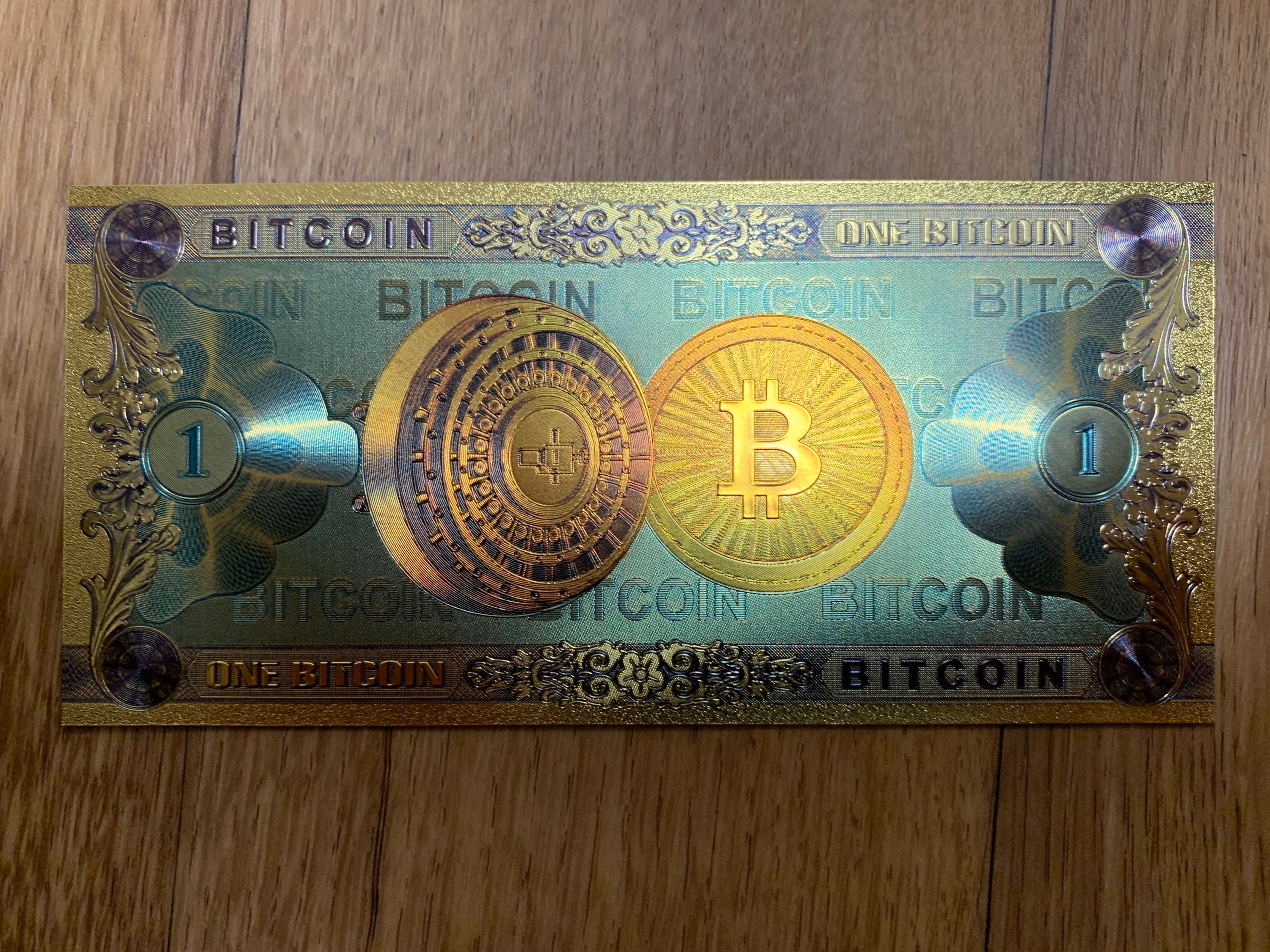 Sturdy Bitcoin Cryptocurrency Golden Bank Note