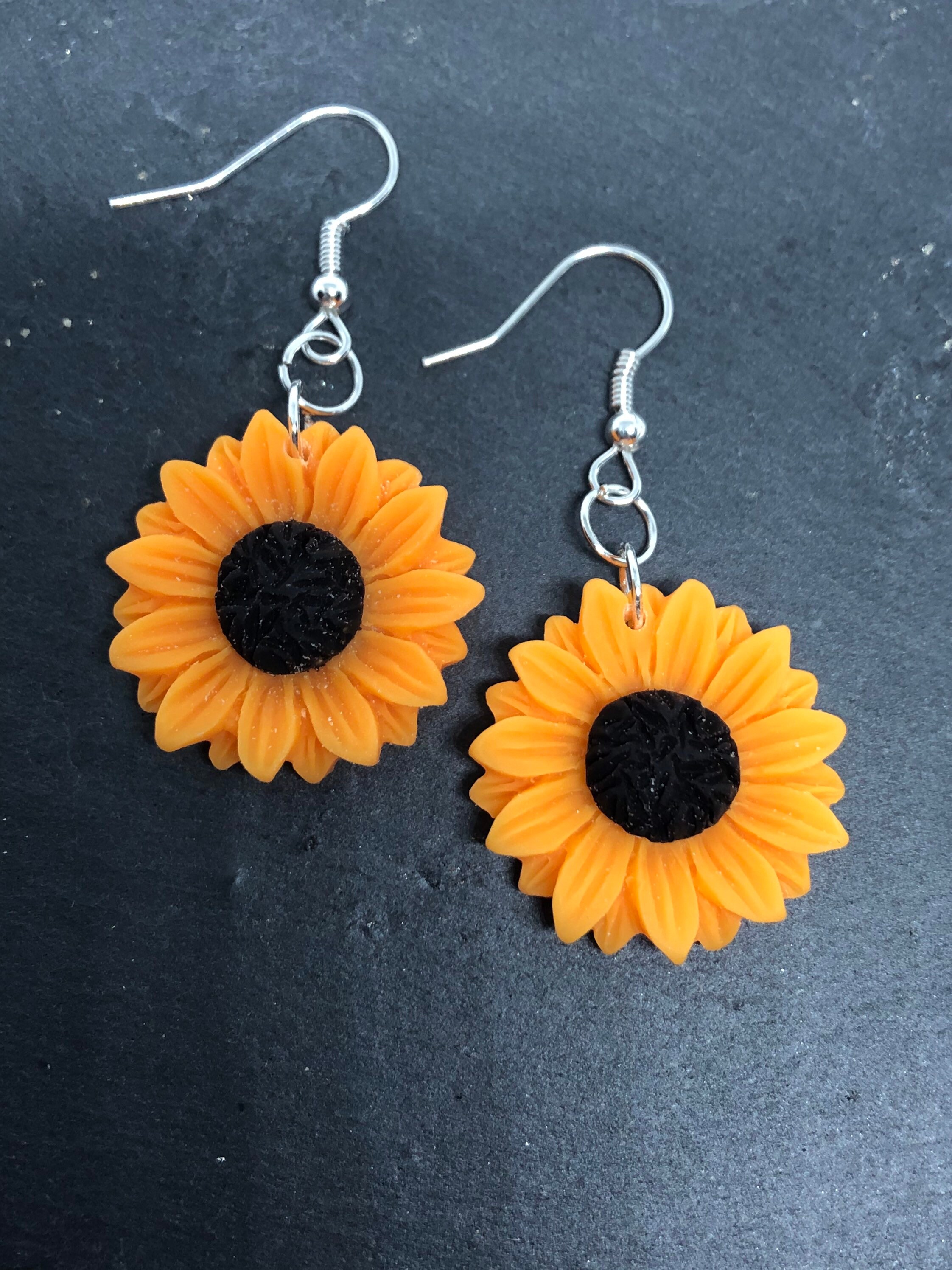 Dangling Sunflower Earrings