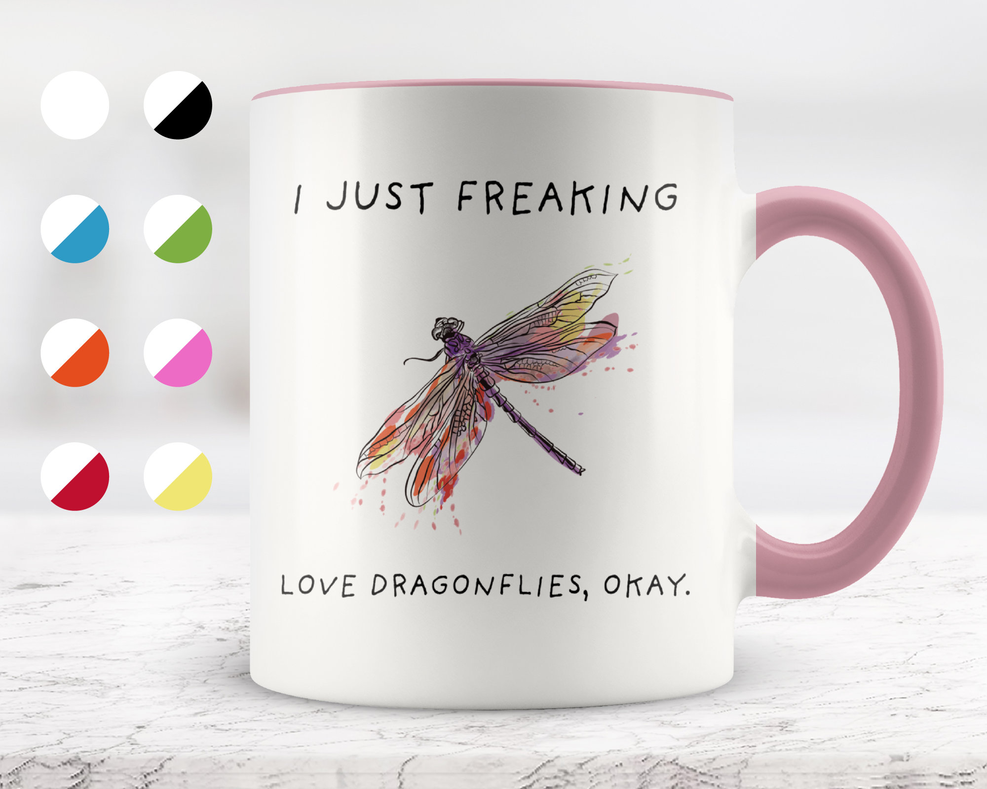 Cute Coffee Mug for Freakin’ Dragonfly Lovers 